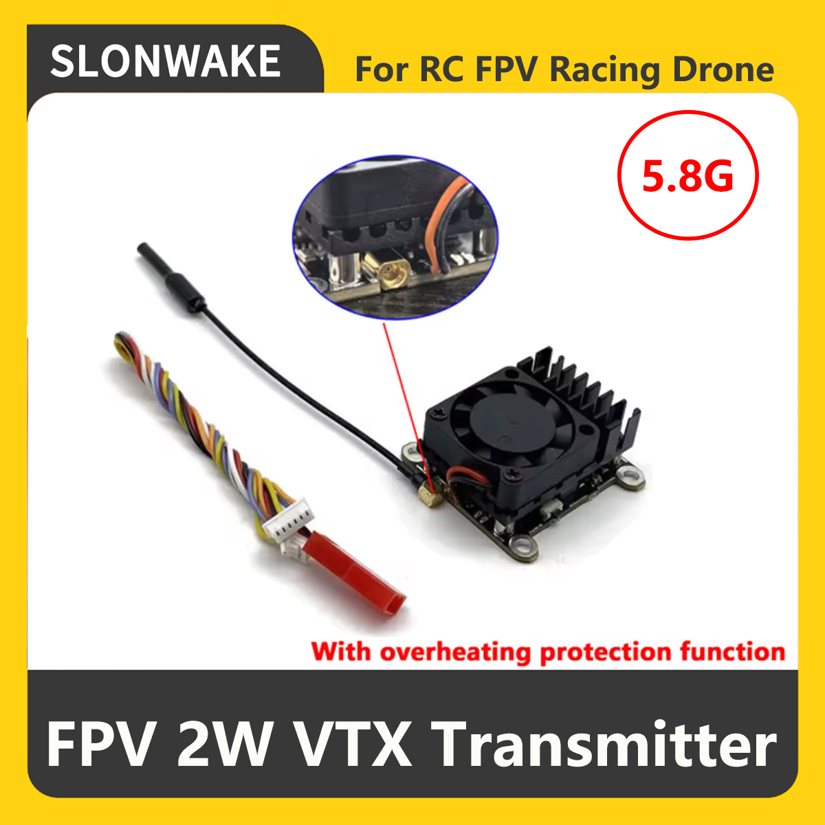 SLONWAKE 5.8G 2000mW FPV VTX T - Drone Transmitter 评论和价格