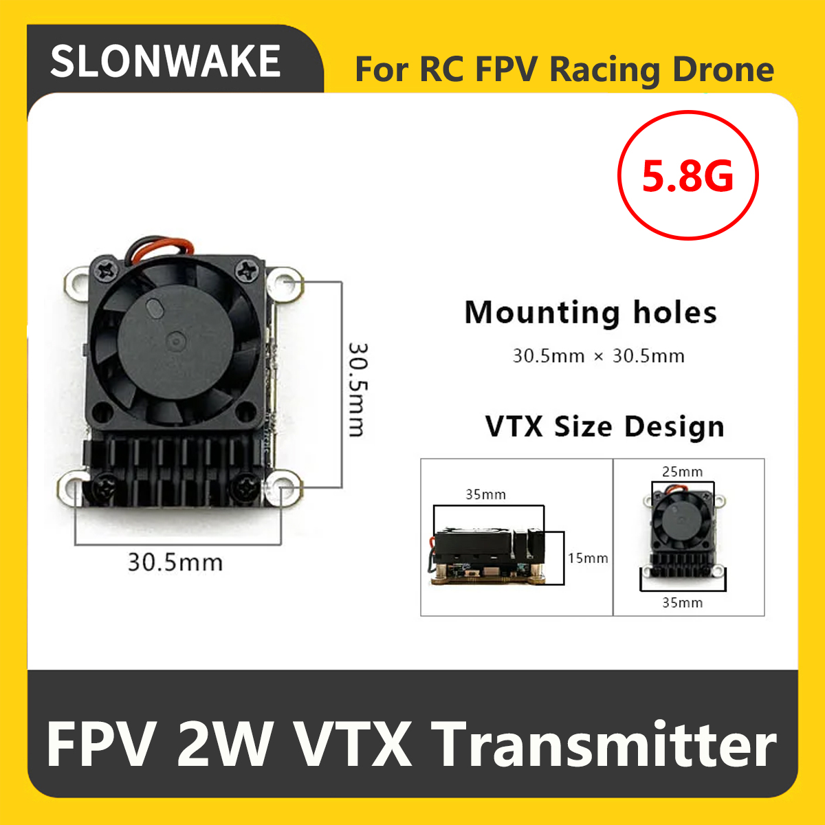 SLONWAKE 5.8G 2000mW FPV VTX T - Drone Transmitter 评论和价格